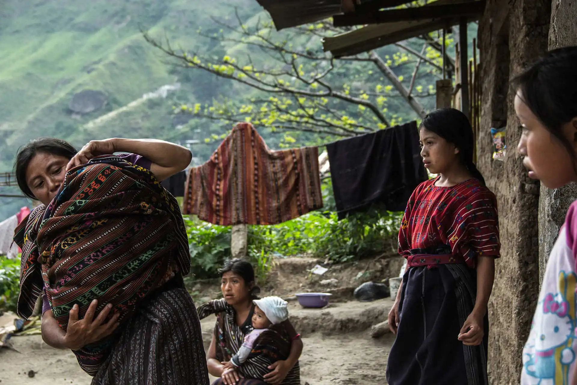 Indigenous women with babies and children